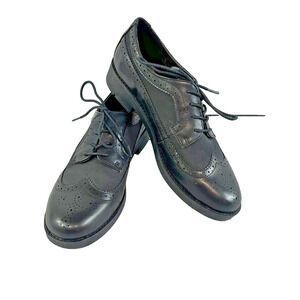 Chaps Womens Dress Oxford Wingtip Shoes size 10B Black Lace Ups Comfort Y2K 90's